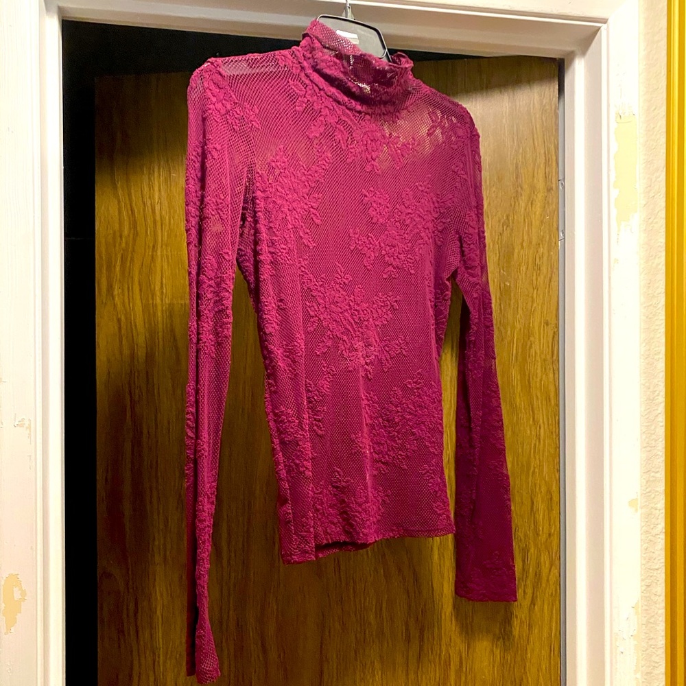 Express floral lace see-through top